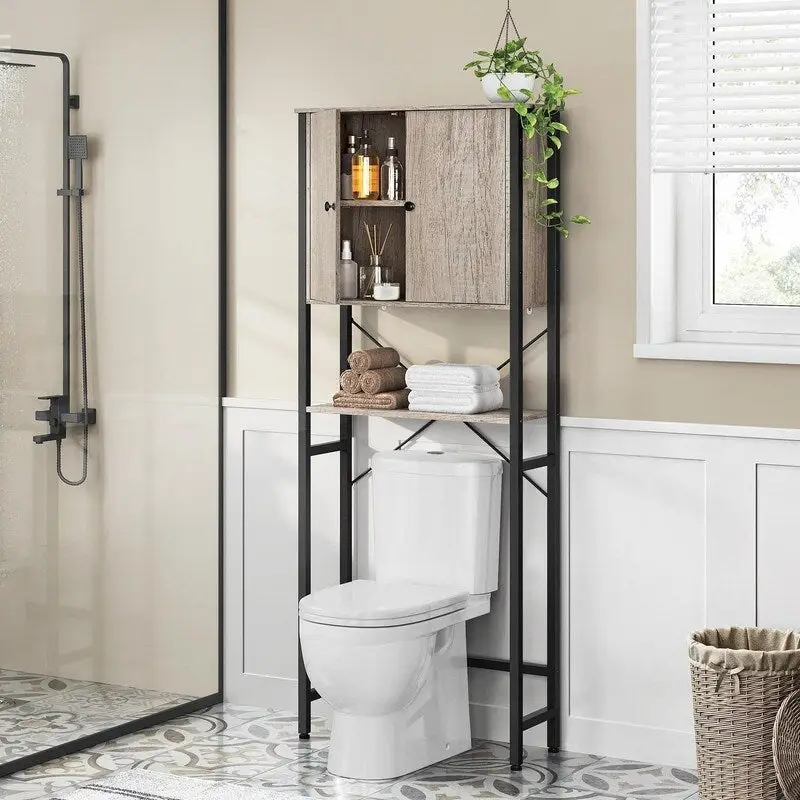 Over the Toilet Storage Cabinet - 10D x 24.5W x 66.5H