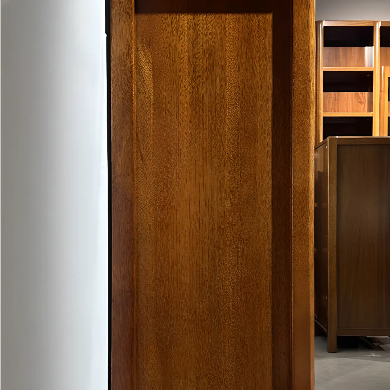 Modern Wood Wine Rack with Glass Holder Walnut