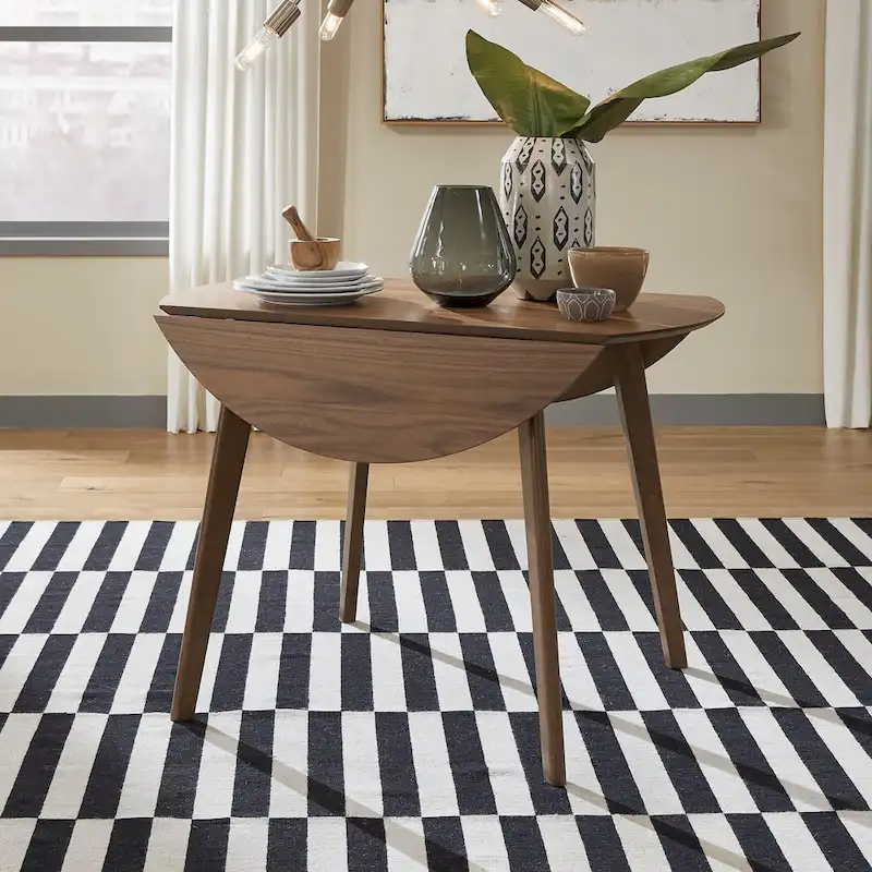 Space Savers Satin Walnut 5 Piece Drop Leaf Set