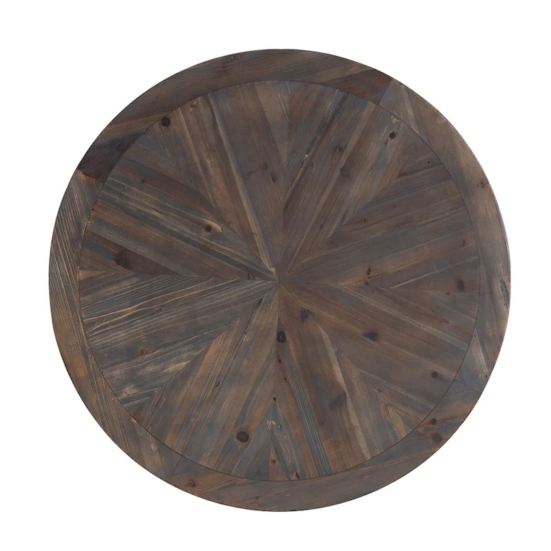 SEI Furniture Darren Modern Rustic Farmhouse Reclaimed Wood Round Coffee Table