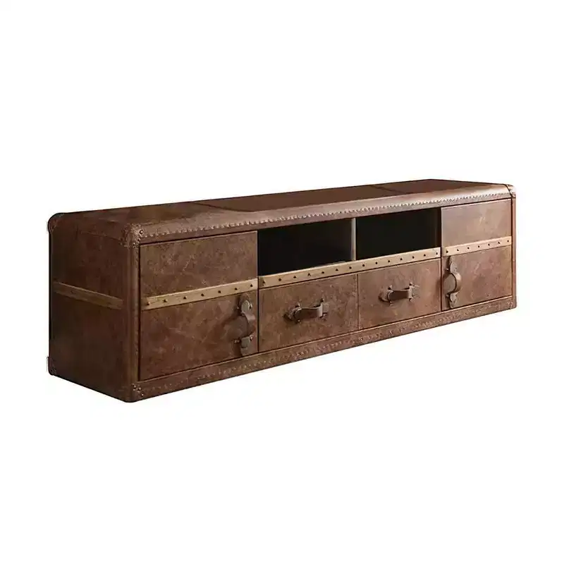 Aberdeen Top Grain Leather TV Stand for TVs up to 80