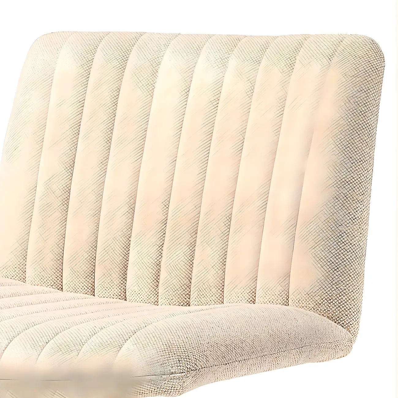 Modern Cream Leather Adjustable Swivel Side Chair