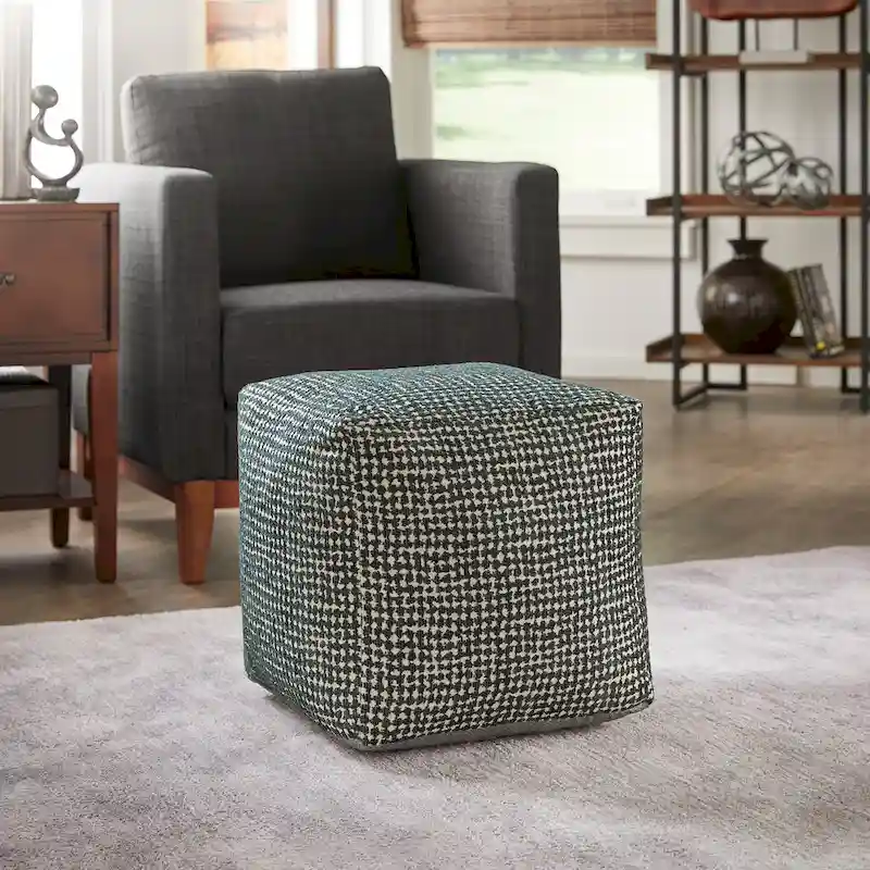 Brunico Upholstered Square Pouf Ottoman by iNSPIRE Q Bold