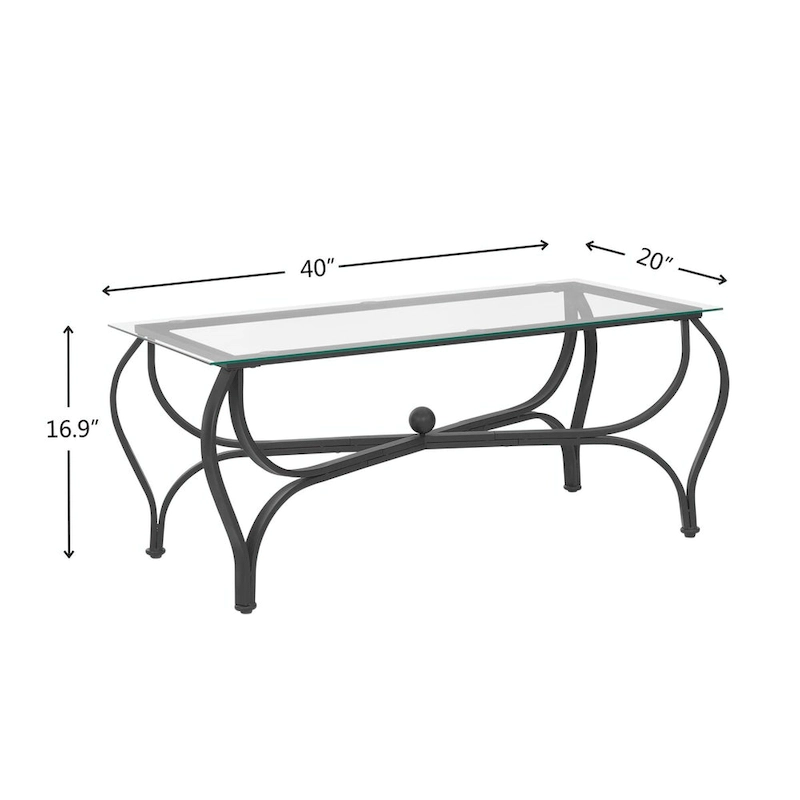 3-Piece Tempered Glass Coffee Table Set - Rectangle Coffee Table with 2 Square End Side Tables