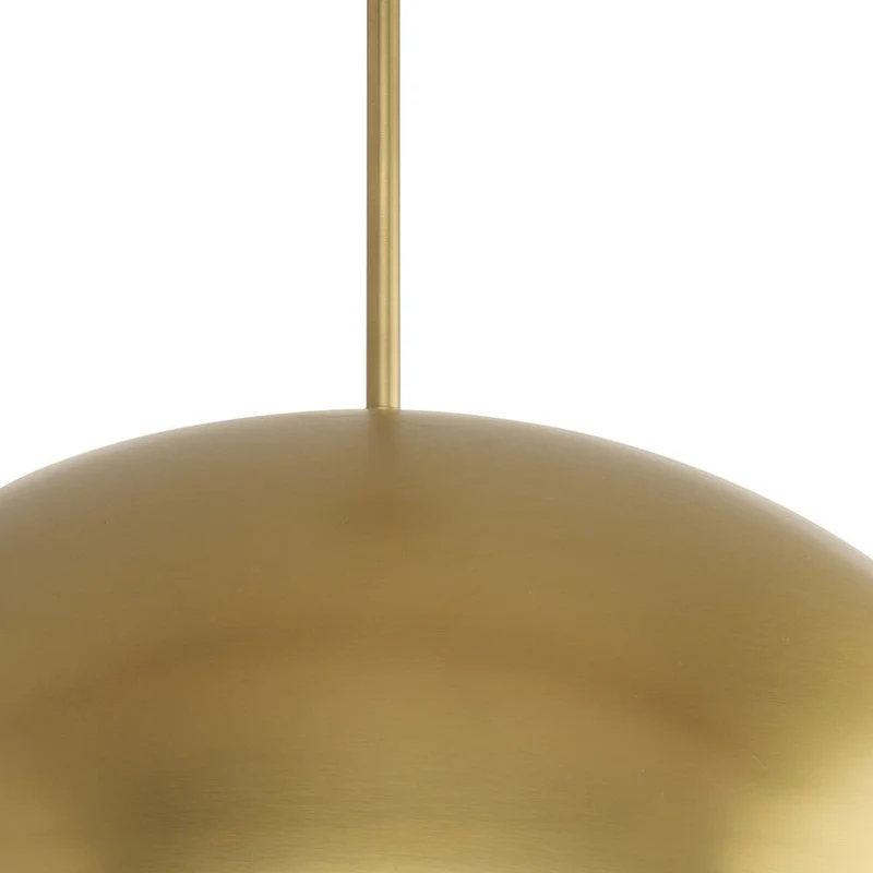 Perimeter Collection One-Light Brushed Gold Mid-Century Modern Pendant with metal Shade - 23.62 in x 23.62 in x 12.5 in