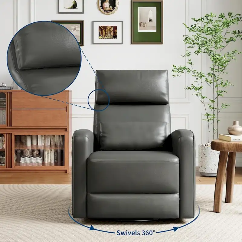Manual Reclinder, 360 Swivel Rocking Glider Reclinder Chair with Ergonomic Backrest