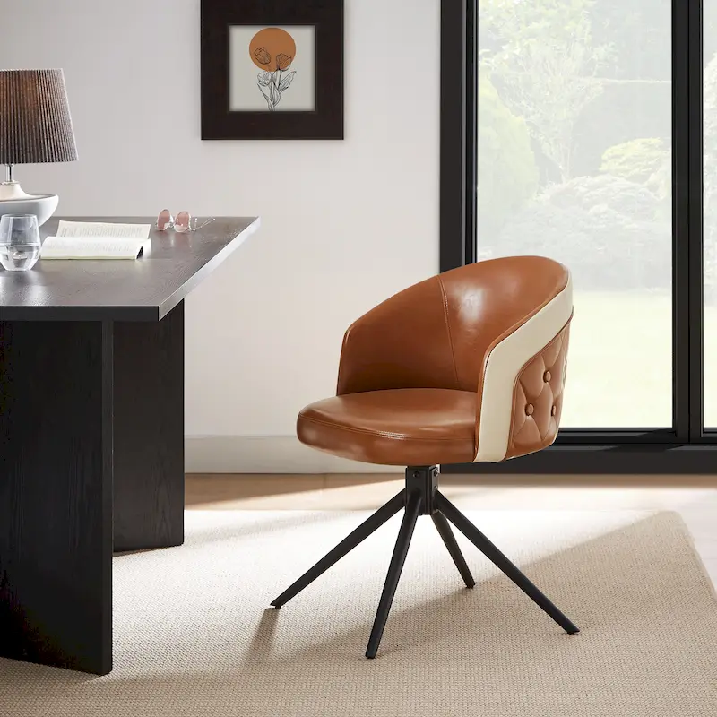 Art Leon Faux Leather Swivel Home Office Chair