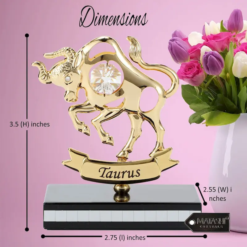 Matashi 24K Gold Plated Zodiac Astrological Sign Taurus Figurine