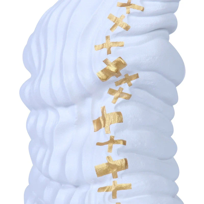 Beloved Modern and Elegant White Ceramic Vase with Gold Design