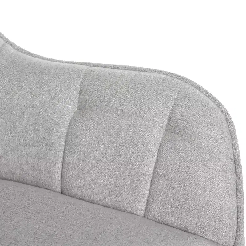 Accent Armchair Fabric Upholstered, Modern Leisure Vanity Chair with Padded Backrest and Seating Cushion, Swivel Armchair Side Chair, Grey