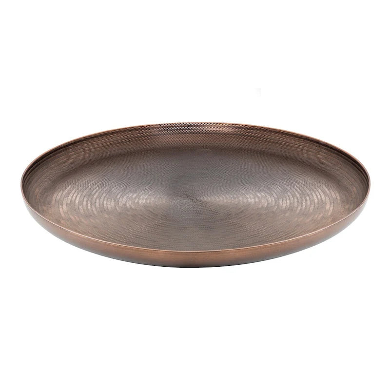 Kate and Laurel Stovring Round Metal Tray - 16  Diameter