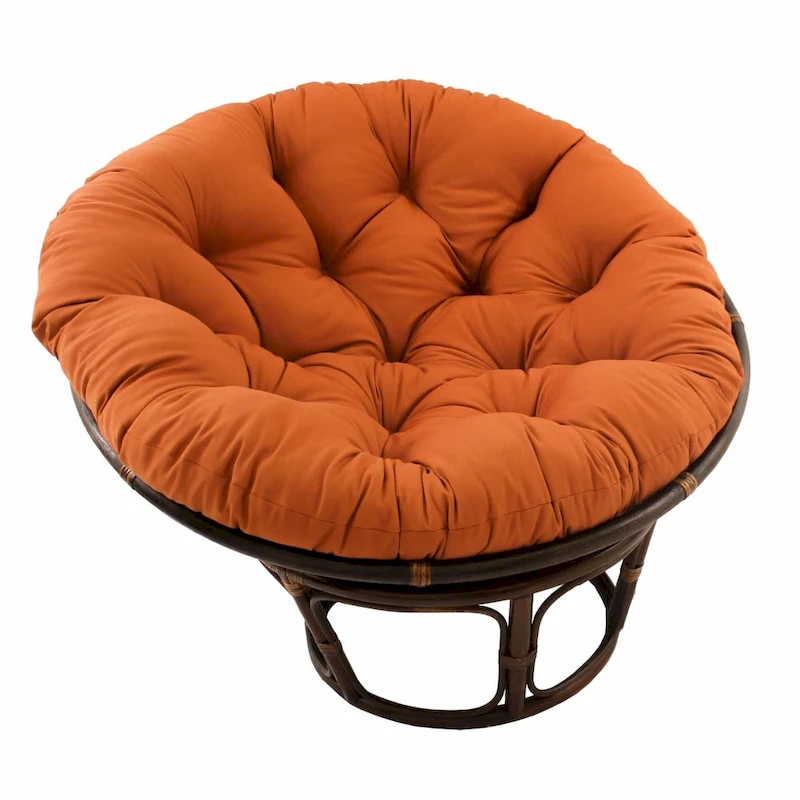 Bali 42-inch Rattan Papasan Chair with Twill Cushion