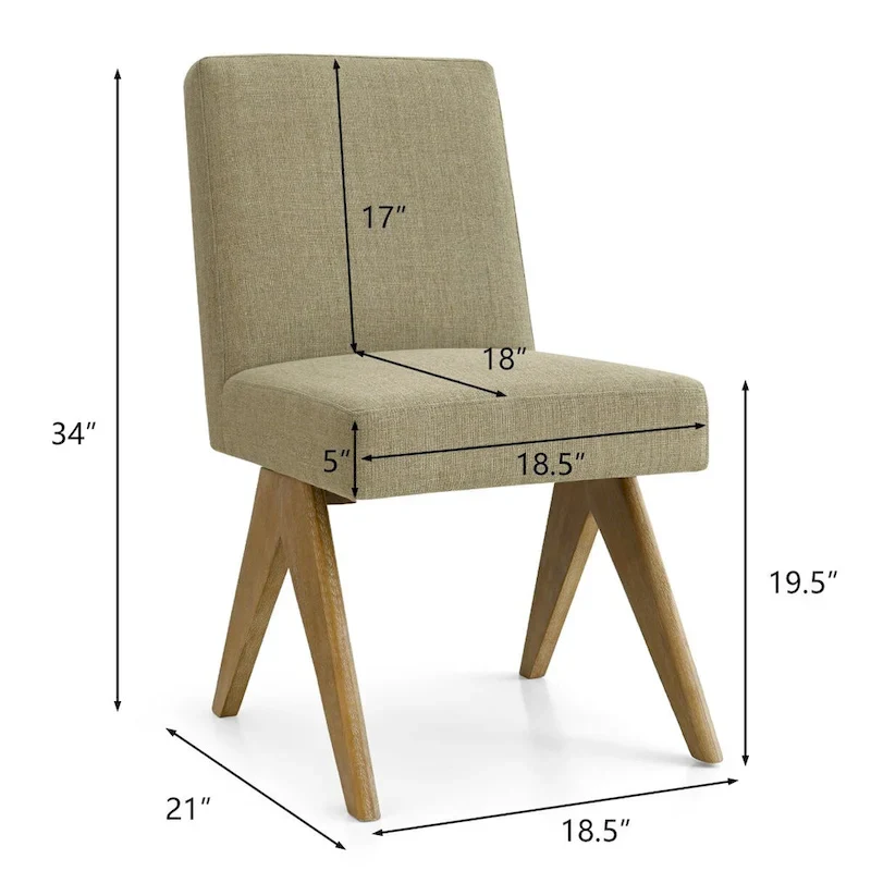 Linen Mid Century Modern Dining Chair