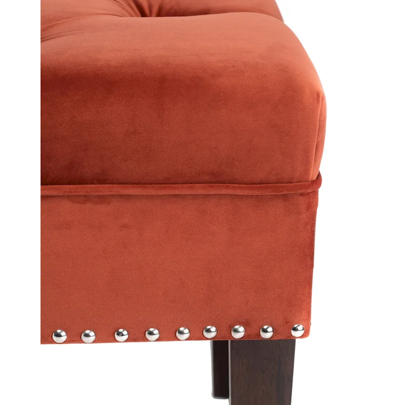 Mid Century Modern Tufted Upholstered Living Room Bench