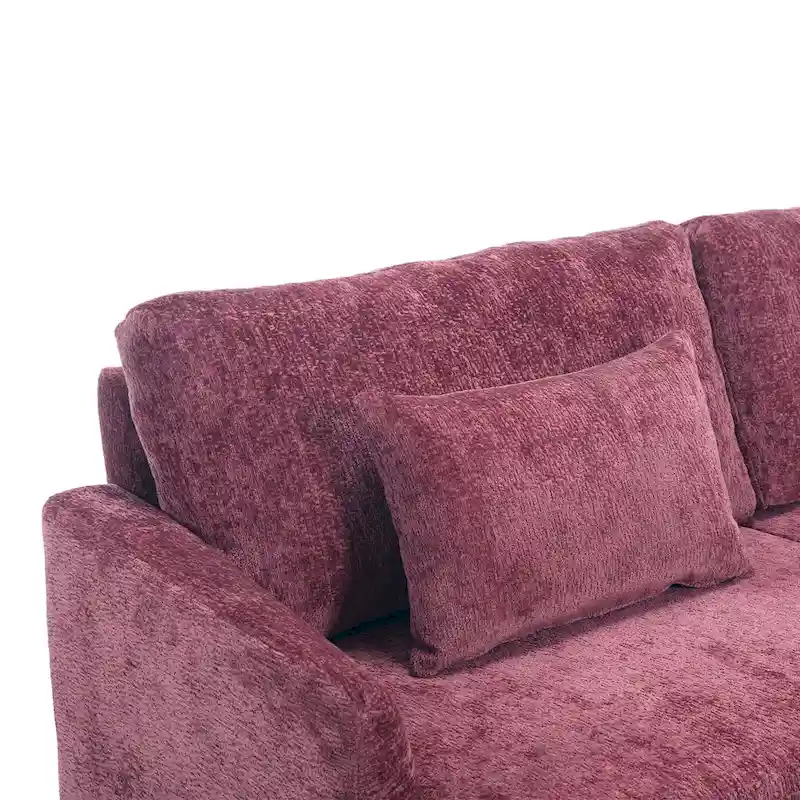 Modern Chenille Fabric Loveseat, 2-Seat Upholstered Loveseat Sofa