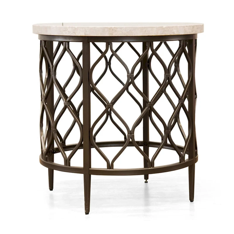 Steve Silver Rockvale Stone Top Round Side Table