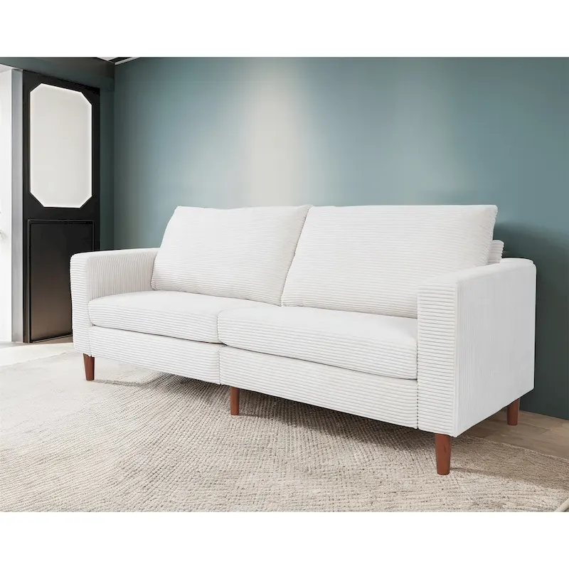 82 Inch Sofa, Comfy Sofa Couch Extra Deep Seats, Corduroy Couch for Living Room Loveseat Removable Sofa Cover Cushions