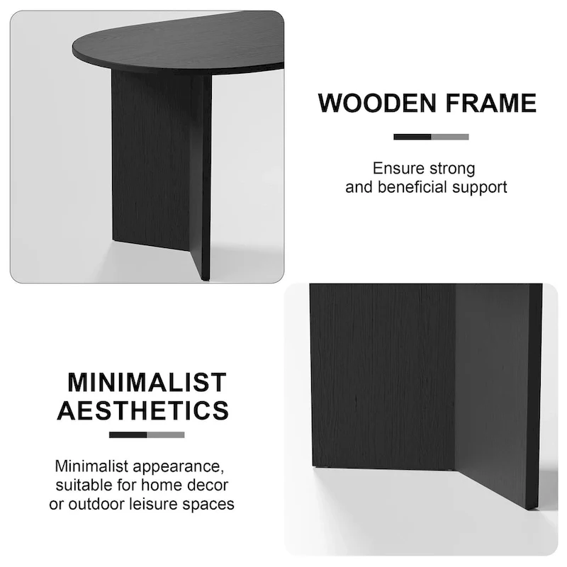 Lumioca Modern Oak Wood Top 67 in. Double Pedestal Base Dining Table