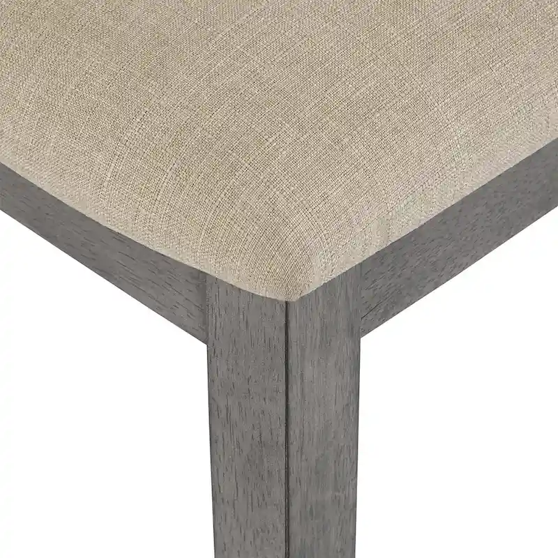 Beige Linen Rattan Back Dining Chairs (Set of 2)