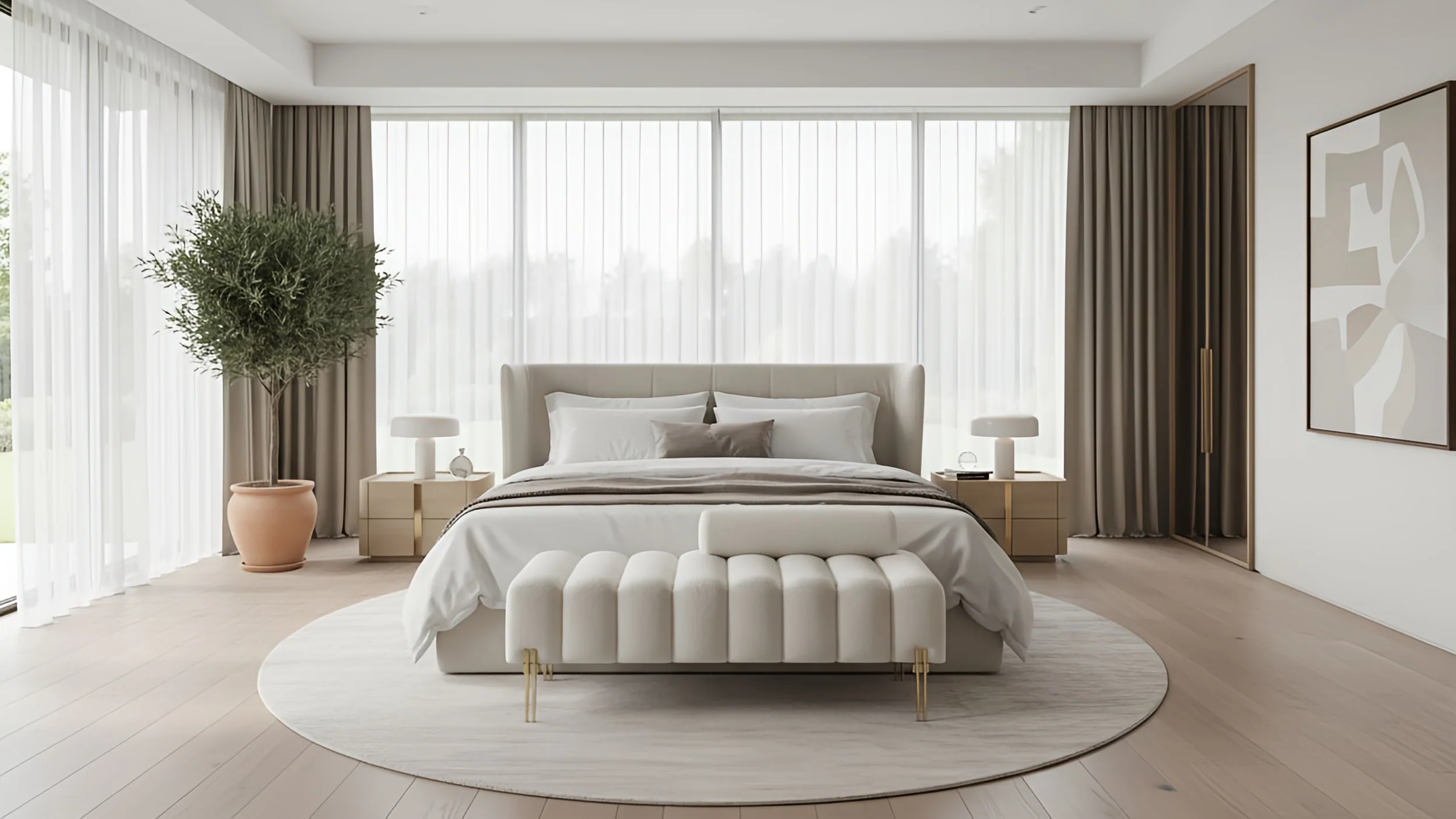 Width Modern End of Bed Bench