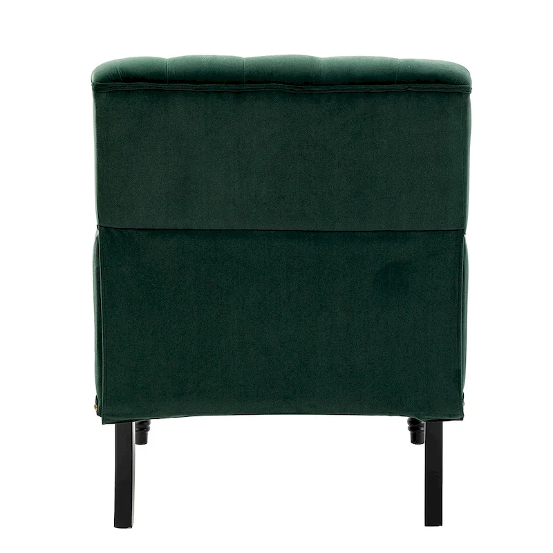 Geltrude Transitional Upholstered Button Tufted Club Chair with turned wooden Legs by HULALA HOME