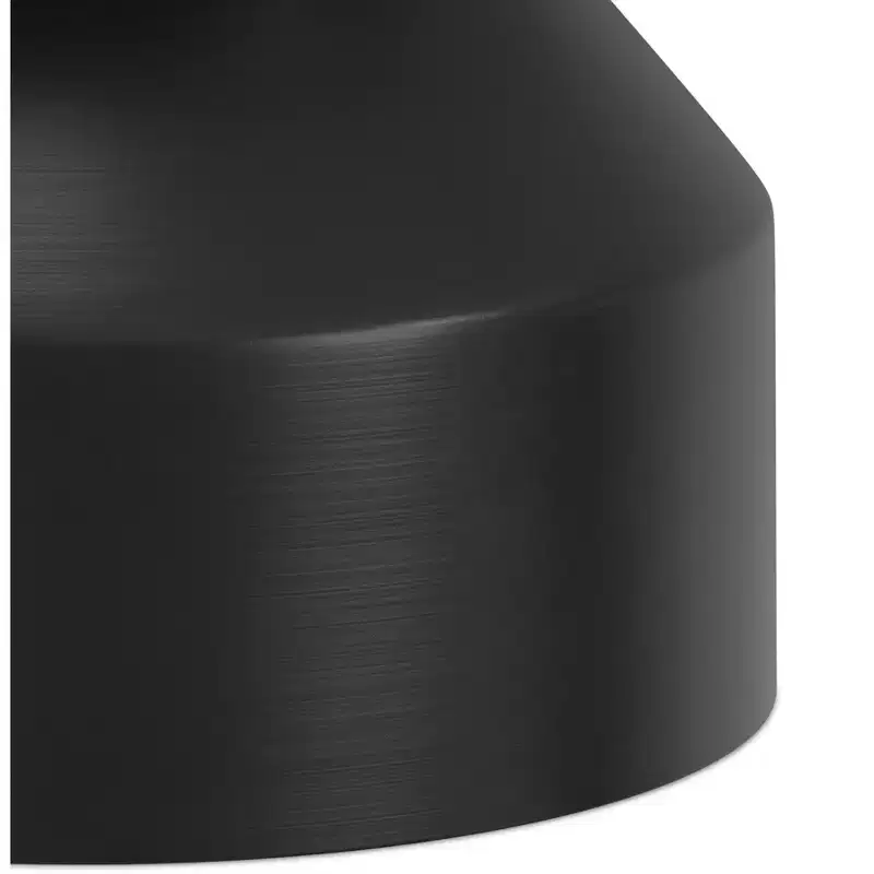 16 inch Wide Genuine Marble Top Modern Metal End Table in Black/White, Assembled