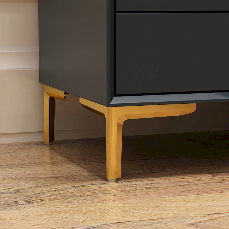 Kerrogee Black/White Bevelled Three-Drawer Bedside Table