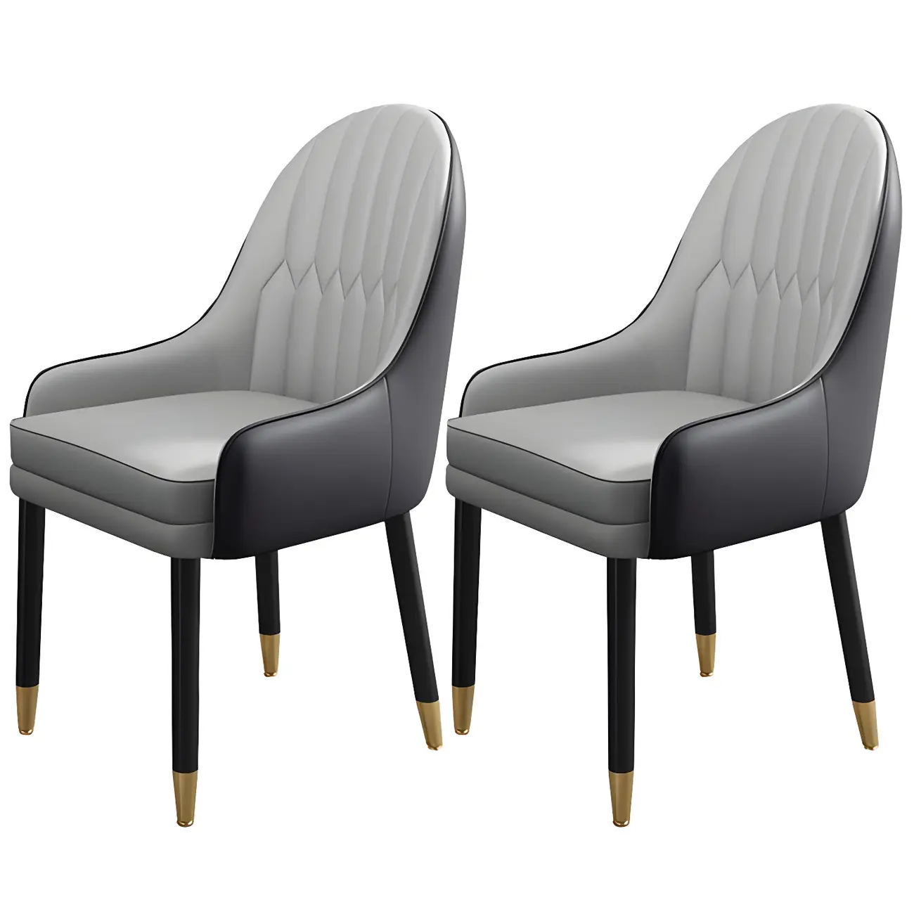 Modern Leather Upholstered Dining Chair with Arms