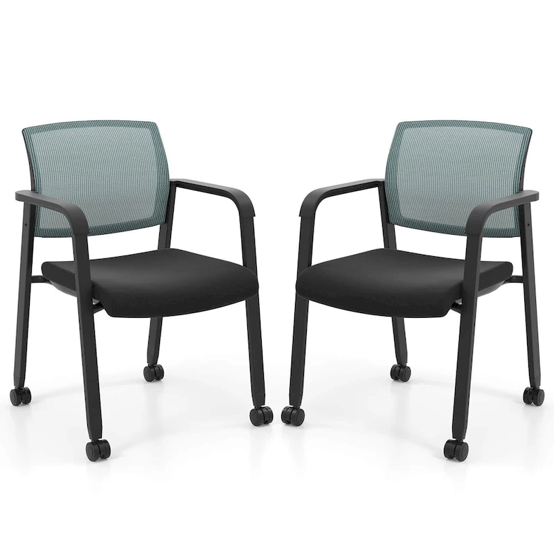 Costway Conference Chairs Set of 2/4 Stackable Office Guest Mesh Chair