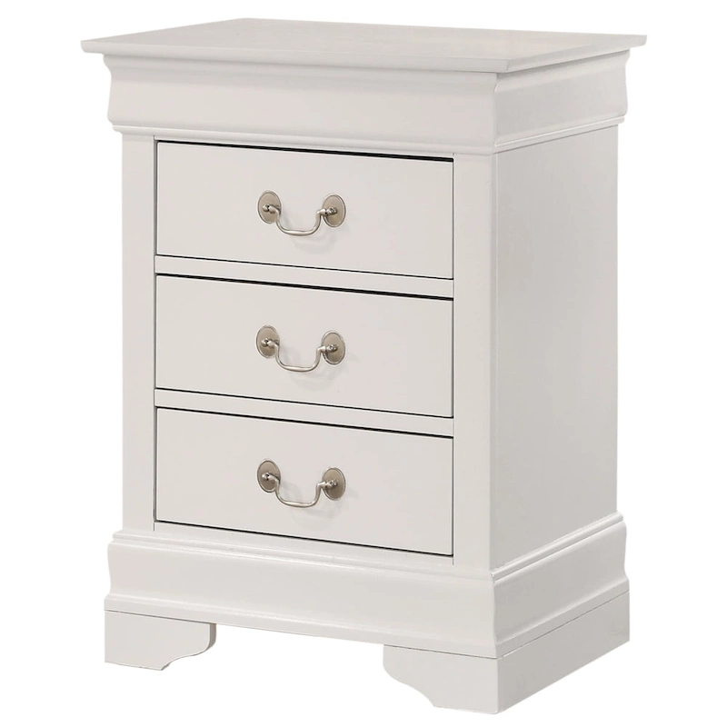 Wood 3 Drawer Nightstand