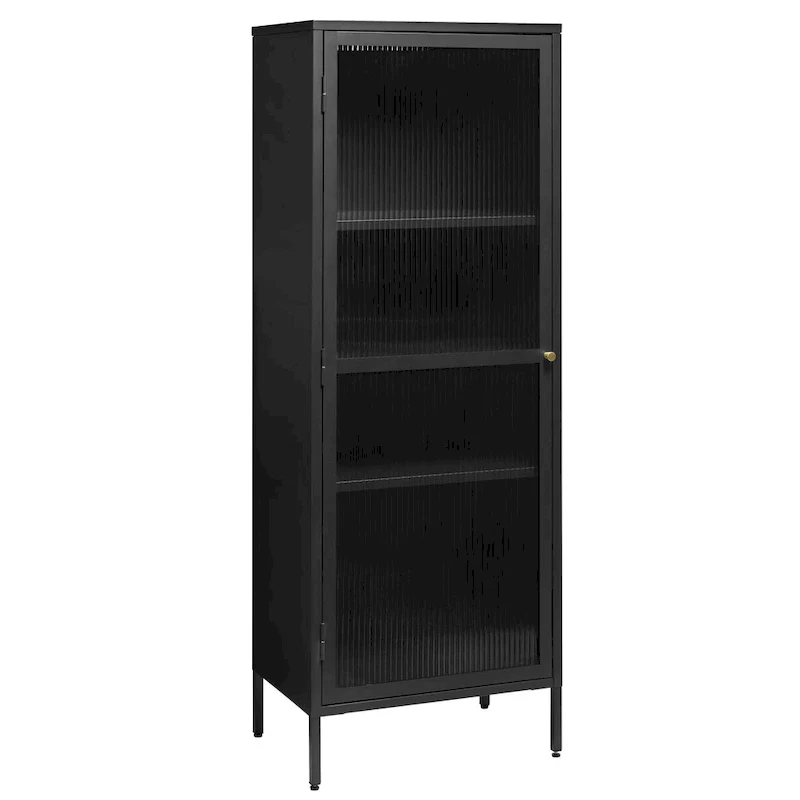 Studio Brianne Modern Metal & Glass 63 Display Cabinet
