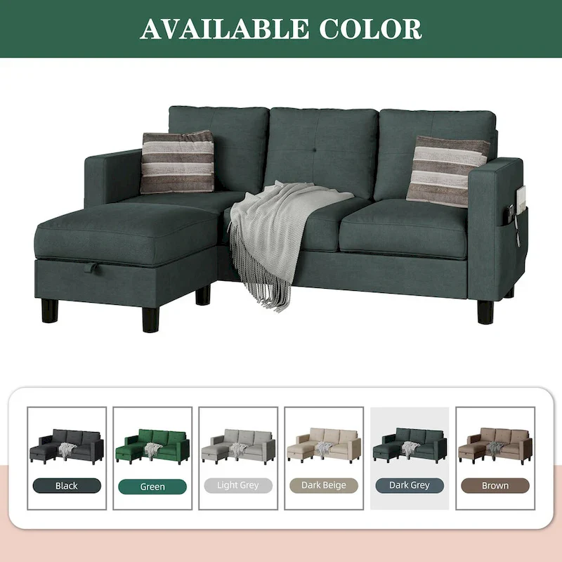 Futzca Convertible Sectional Sofa Couch, L Shaped Couch Sofa