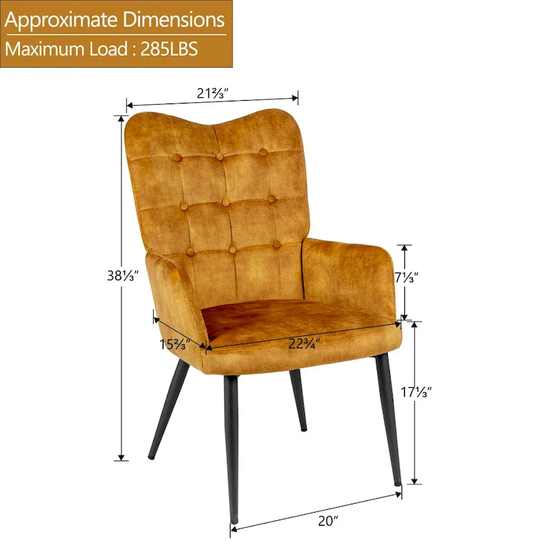 High-back Button Tufted Wingback Accent Chair