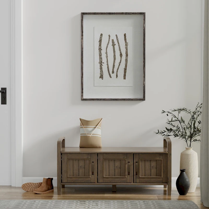 WYNDENHALL Rowan SOLID WOOD 44 inch Wide Transitional Entryway Storage Bench in Smoky Brown - 18d x 44 w x 22h