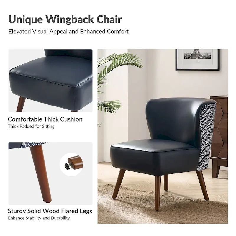 Alexander Mid-Century Modern Side Armchair with Solid Wood Legs by HULALA HOME