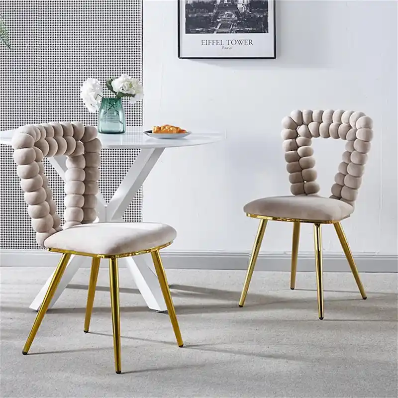 GEITIN Modern Dining Chair with Metal Legs Set of 2