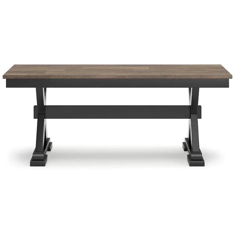Brown/Black 50 Dining Bench - 48 W x 16 D x 19.25 H