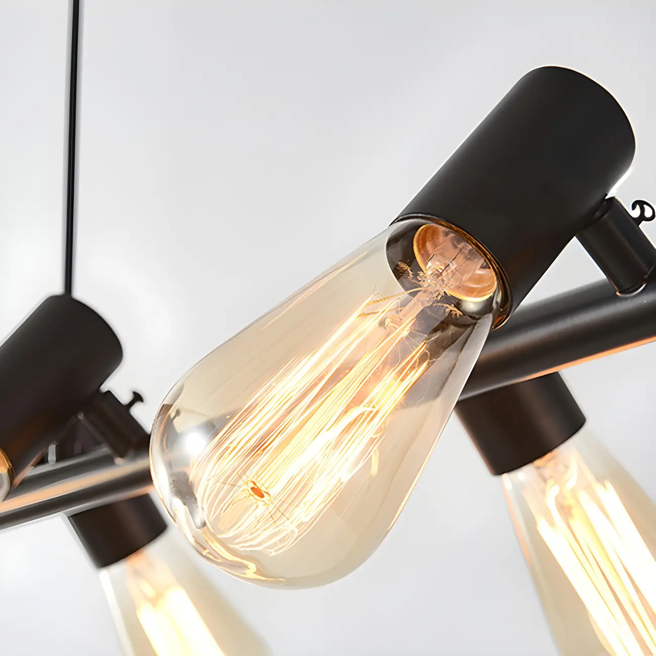 Industrial Black Multi-Light Cluster Pendant Light