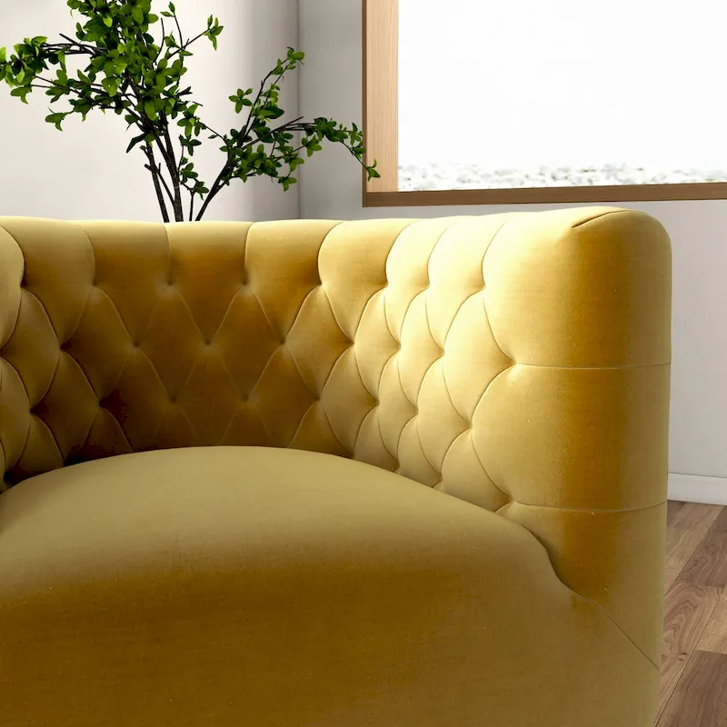 Mid-Century Modern Furniture Comfy Velvet Swivel Accent Chair