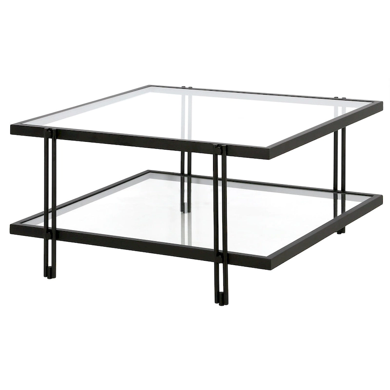 Inez Modern Steel and Glass Coffee Table
