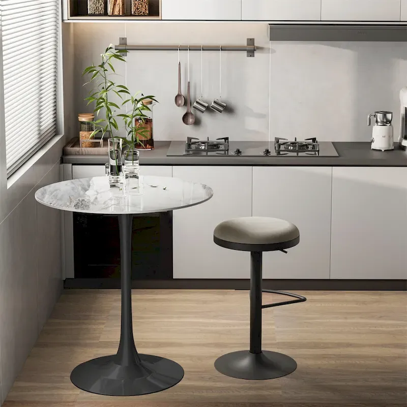 39.37  High Bar Table Round Cafe Bistro Pub Cocktail Kitchen Table Sintered Stone-top