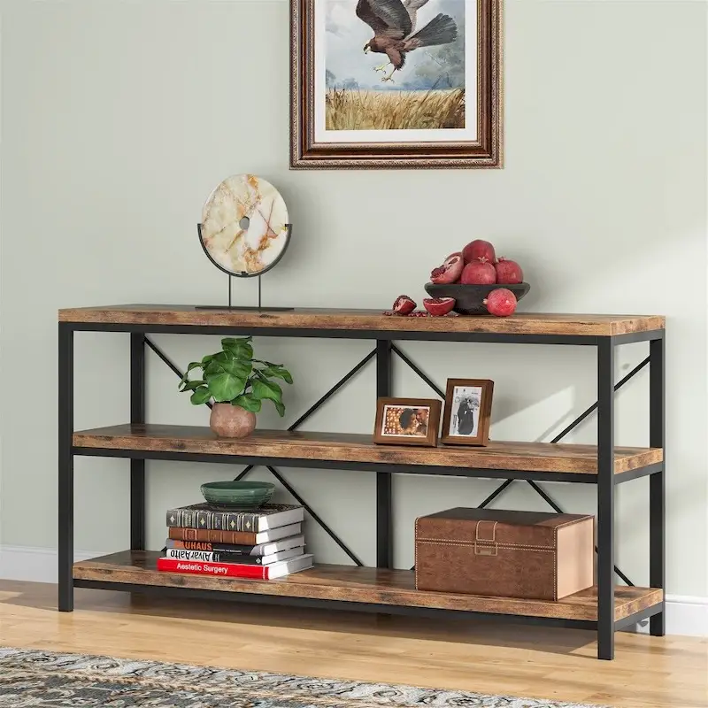 Sofa Console Table, 3 Tiers TV Console Stand, Entryway Table