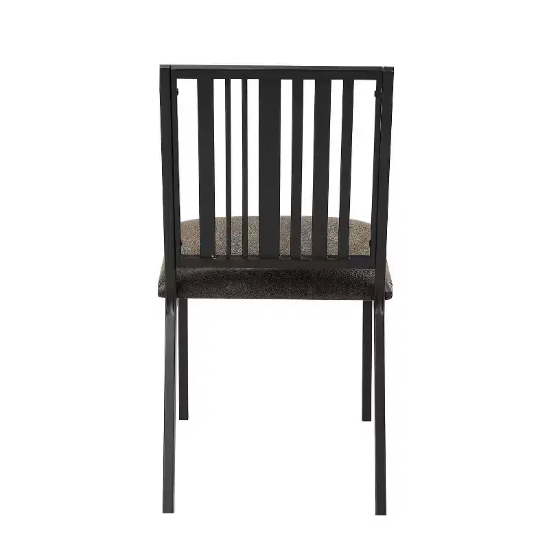 Black Faux Leather & Metal Side Chairs, Set of 2