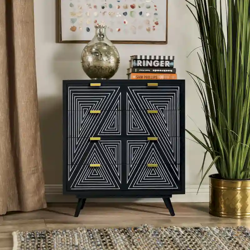 Bidi Mid-Century Modern 4-Drawer Mini Chest by Furniture of America