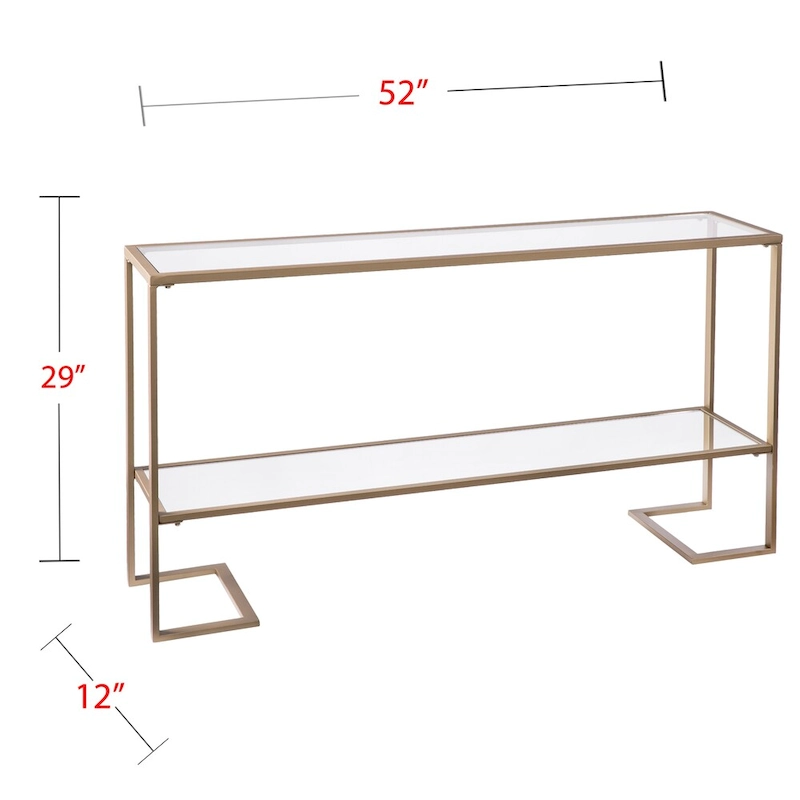 SEI Furniture Grant Glam Gold Matte Finish Console Table