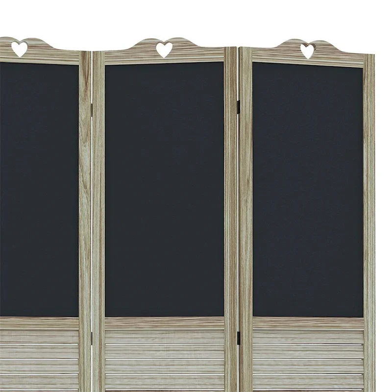 4-Panel Freestanding Folding Privacy Screen with Blackboard