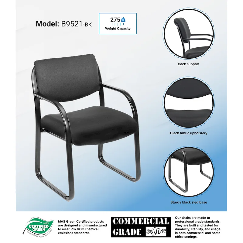 Boss Steel Frame Fabric Guest Chair