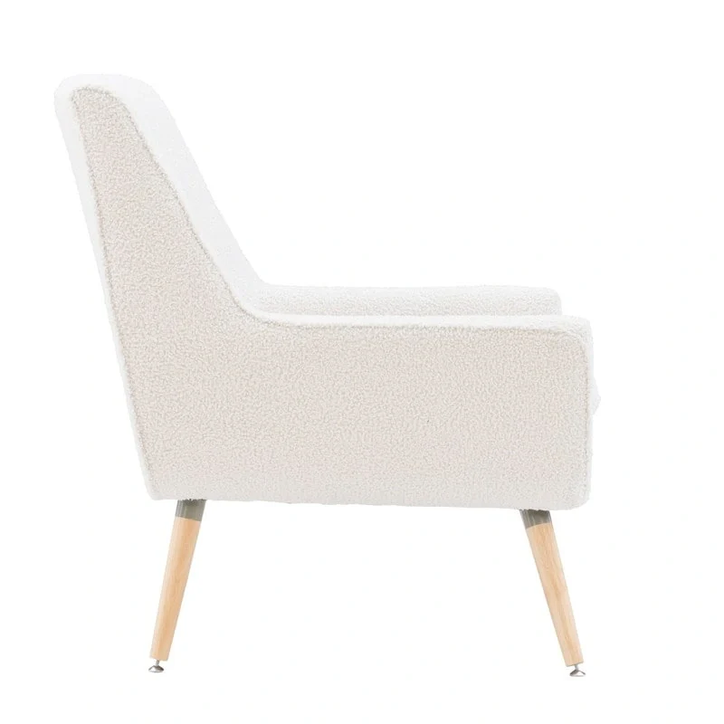 Arlo White Faux Sherpa Accent Chair