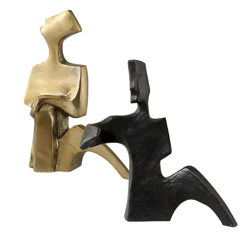 Uttermost Affection Bronze Gold Sculpture, Set of 2 - 8.25  H X 8  W X 2.75  D