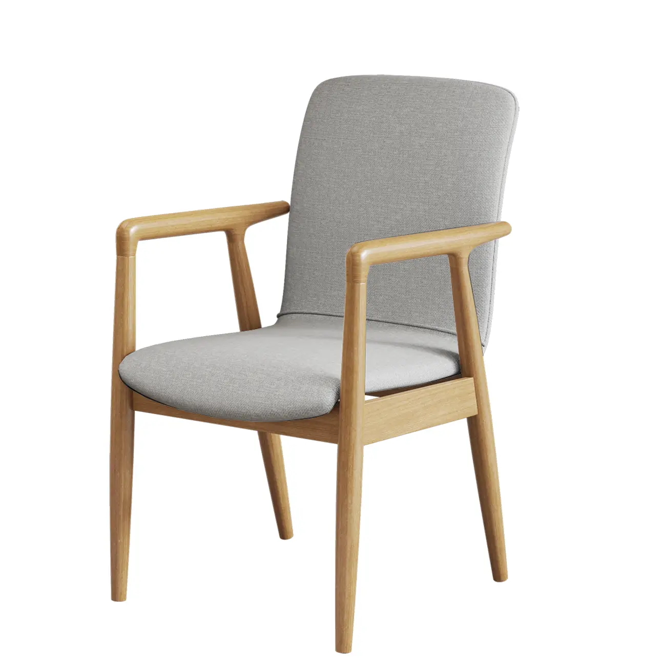 Modern Wood Faux Leather Upholstered Dining Armchair